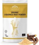 Ausha Organic Licorice Root Powder 100g | Acidity Relief, Digestion, Immunity, Natural Sweetner- Certifed Organic by Soil Association - Liquorice Root, Licorice Tea