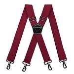 RIONA Mens Braces with 4 Carabiner Clips Wide 3.8 cm Adjustable and Elastic X-Back Suspenders Heavy Duty One Size Fits All Men and Women