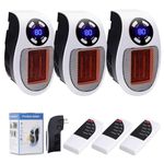 Alpha Heater Portable Heater, Space Heater, Plug in Wall Heater, 500W Mini Portable Electric Heater, Alpha Room Heater with Adjustable Thermostat Timer and Led Display (3PCS)