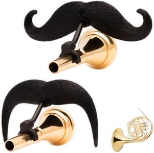 Brasstache 2.0 Combo Pack - [2-Pack] The Original Clip-on Mustache for Brass Instrument Mouthpieces, XL and Handlebar Combo Version (French Horn)