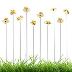 Bee Garden Stakes Decor, Garden Stakes Decorative Bee on Stick Little Cute Resin Bumble Bee Yard Stakes Picks Yard Art Decorations for Outdoor Plant Pot Lawn Patio Corridor Flower Bed