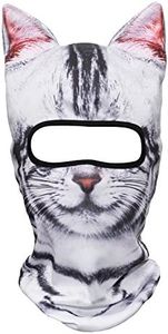 WTACTFUL 3D Animal Ears Breathable Balaclava Face Mask for Skiing Snowboard Cycling Motorcycle Music Festivals Raves Halloween Party Summer Winter Cold Weather Outdoor American Shorthair Cat MEB-05