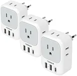 TESSAN 3 Pack European Travel Plug 