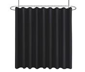 Biscaynebay Fabric Extra Wide Shower Curtain Liners for Clawfoot Tubs 180" Width by 72" Length, Black Water Resistant Fabric Rust Resistant Grommets Top Weighted Bottom Machine Washable