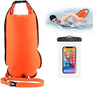 Boya de Natación Aguas Abiertas,20L Doble Cámara de Gas Flotador de Natación Salvaje y Carcasa Impermeable para Teléfono,Bolsa Seca Estanca Inflable,Nadadores Triatletas Entrenamiento,Swim Buoy