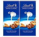 Lindt Swiss Classic Bar Chocolate, Almond, 2 X 100 Gram