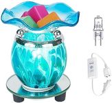 HUNANBANG 3 in 1 Electric Oil Warmer Scented Wax Warmer with with Auto Off Timer Candle Wax Melt Warmer Wax Melter Fragrance Wax Burner(Blue-Timer)