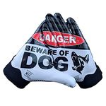 Battle Sports Beware of Dog Doom 1.0 Wide Receiver Football Gloves - Ultra Grip Gloves - Beware of Dog Black, Adult X-Large