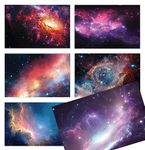 50-Pack All Occasion Greeting Cards Box Set, 4 x 6 inch, 50 Assorted Blank Note Cards & 50 Envelopes, 6 Cosmic Galaxy Designs, Blank Inside, by Better Office Products, 50 Pack