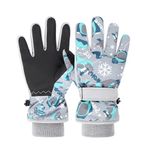 Waterproof Gloves Kids Boys Girls Winter Thermal Warm Snow Ski Glove for Boy Girl Kid Cycling Running Snowboard Outdoor Sport (M(7-9Years), Grey)