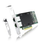 10Gb NIC Dual RJ45 Port PCIe Network Card with Intel X540-AT2 Controller, 10G Ethernet Converged Network LAN Adapter, Support Windows/Linux/Vmware/ESX/Freebsd Server, Compare to Intel X540-T2