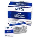 (Pack of 200) Antibacterial Hand Sanitizer Wipes and Swabs Individual BZK Single-Use Packets Clinically Proven, Kills Bacteria and Germs by MEDca