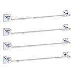 aligarian Steel 24inch Wall Mounted Towel Rod| Towel Hanger| Hanger Stand|Rack| Bathroom Accessories- Square Base(Set of 4)