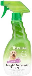 TropiClean Dog Detangler Spray Dematting, Leave in Conditioner, Perfect for Doodles & All Coat Types, Sweet Refreshing Scent, Made in the USA, 16 oz.