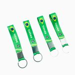 Qbic Pack of 4 Argentina Brazil Flag Key rings for Football Soccer Fans,Car and Bike Keychain Accessories (Brazil)