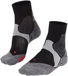 FALKE Unisex BC3 Comfort Cycling Socks, Cotton, Breathable Quick Dry, Quarter Length, Thick Cushion, Anatomic Fit, Black (Black-Mix 3010), 5-6, 1 Pair