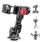 ATUMTEK Metal Phone Tripod Mount, Universal Aluminum Smartphone Mount Adapter with 3 Cold Shoe, 3 1/4” Screw Mount, Arca Port and 1 Convertible Cold Shoe Adapter, 360° Rotation & 145° Tilt Angle