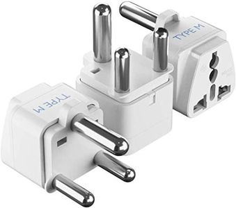 Ceptics AUS to South Africa Universal Travel Plug Adapter (Type M) - Charge your Cell Phones, Laptops, Tablets - Grounded - 3 Pack (GP-10L-3PK)