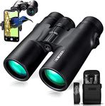 Gosky 10x42 Roof Prism Binoculars for Adults, HD Professional Binoculars for Bird Watching Travel Stargazing Hunting Concerts Sports-BAK4 Prism FMC Lens-with Phone Mount Strap Carrying Bag