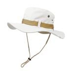 Taeku Sun Hat, Unisex Wide Brim Bucket Hat Sun Protection Cap Breathable Boonie Hat for Fishing Hiking Gardening Safari (White)