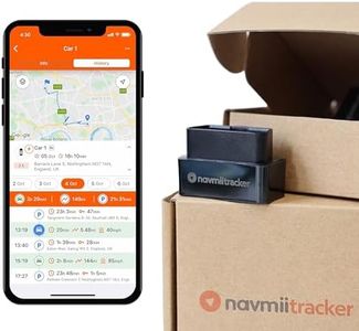 Navmii Tracker Mini GPS Tracker for Cars, Vehicle GPS Tracker Locator For Car, Van & Fleet Security, Real Time Fast Tracking OBD Port Device, Plug and Play, Instant Notification of Removal