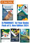 D.PHARMA 1ST YEAR BOOKS PACK OF 5 SUBJECTS.SOCIAL PHARMACY.PHARMACEUTICS.HUMAN ANATOMY & PHYSIOLOGY.PHARMACEUTICAL CHEMISTRY.PHARMACOGNOSY ( AS-PER NEW SYLLABUS ER-2020 PCI)2022 EDITION