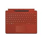 Microsoft Surface Pro Signature Keyboard, Tactile Keyboard with Backlit Keys and Glass Trackpad for Surface Pro 9 or Surface Pro X – Keyboard Only, Poppy Red