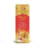 Mangaldeep Chandan 3in1 Agarbatti - Experience The Soothing fragrances of Classic Chandan, Rose Chandan & Jasmine Chandan, 226g