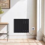 NRG 2000W Electric Ceramic Radiator with Wi-Fi Model Portable Plug in Electric Heater Free Standing or Wall Mountable Black