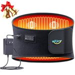 ALLJOY 170CM Heat Pad for Back Pain Relief, Plug-in Lower Back Massager with 3 Heat 5 Vibration, Wearable Heating pad with 3 Timer, Heated Waist Belt Back Lumbar Support, Gifts for Women Men