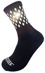 High Reflective Cycling and Running Socks - Night Safety, Black-vented, Large