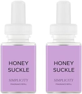 Pura & Simplicity Home Scent Refill - Smart Air Diffuser - Up to 120-Hours of Luxury Fragrance per Refill - Home Essential - Clean & Safe Diffuser Fragrance - 2 Pack, Honeysuckle