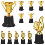 NUOBESTY Mini Trophies, 12pcs Award Trophies Thumbs up Award Trophy Gold Award Trophy Cups Funny Small Trophy for Party Favors, Rewards, Competitions, Sports Games