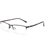 Half Rim Photochromic Gray Reading Glasses +5.75 Strength Mens WoStrength Mens Black Frame Readers Spectacles