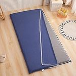 100% Soft Futon Cover for Traditional Shikibuton Floor Futon Mattress,Washable Cotton Tatami Mat Protective Cover with Zipper,Dust Cover without Mattress Machine Wash,Blue,Queen/150x200cm