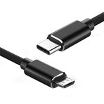 3FT USB-C to Micro USB Cable, USB 2.0 Type C to USB Micro B 5 Pin Charging Cord Braided Support OTG Charge & Sync Compatible with Samsung Galaxy S7 S6 J7 Note 5 Kindle, USB Micro to USB-C Cable