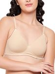 Clovia Women's Cotton Padded Non-Wired Demi Cup Multiway T-Shirt Bra (BR1581P24_Beige_38D)