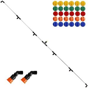 6 Nozzles Metel Boom Wand, Sprayer Boom Equipped with 5 Types Nozzles Tips, Durable Metal Rods, Wide-Coverage Agricultural & Lawn Spray Attachment for Tractors/UTVs