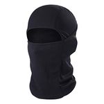 Balaclava Face Mask Adjustable Windproof UV Protection Hood, Black, One Size