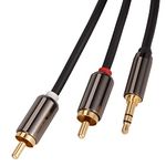 PX&PWR 3.5mm to RCA Cable, 3.5mm Male to 2 RCA Male Audio Auxiliary Adapter Stereo Splitter Cable, 9ft/3m AUX RCA Y Cord for Smartphones, Speakers, Tablets, MP3, HDTV