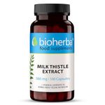 100 Milk Thistle High Strength Liver Detox & Antioxidant Support Capsules - 380 mg per Capsule and up to 1520mg. Daily dose High-Potency Silymarin Milk Thistle Herbal Supplements by BIOHERBA