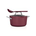 Ninja CW202CRD Foodi NeverStick PossiblePot, 12-in-1 Premium Set with 7-Quart Capacity Pot, Roasting Rack, Glass Lid & Integrated Spoon, Nonstick, Durable & Oven Safe to 500°F, Red