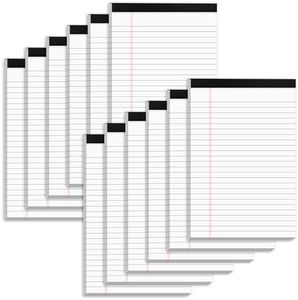 5" x 8" Note Pads 12 Pack of Legal Pads 30 Sheets Notepad College Ruled Small Writing Pads Perforated Pages Paper Pads 80GSM Heavyweight Paper Note Pads for Home, Office, or School