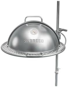Breeo Grill Dome and Outpost Grill Bundle – Hinged Stainless Steel Dome w/Built-in Thermometer, Griddle Accessories Kit, Outdoor Set for Live-Fire Cooking – Fits X/19, Y Series
