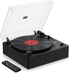 MYKESONIC Automatic Record Player, Bluetooth Belt Drive Vinyl Turntable, Magnetic AT-3600L Cartridge, Bluetooth in & Out, Hi-Fi Stereo Speakers, Aux in Headphone, RCA Out with Remote Control