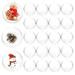 NAYAGOGO 20 PCS 6cm Clear Baubles, 2.36 inch Christmas Tree Decorations Baubles, Acrylic Fillable Plastic Baubles to Fill, Empty Plastic Ornaments Balls for Birthday Xmas New Year Party Theme Decor