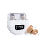 Fastwell F19L CIC Rechargeable Hearing aid With Magnetic suction charging, Cic Invisible The Smallest Mini hearing Aid Completly In the Canal Hearing Aid (Beige) Pair