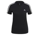 adidas Women's Essentials Slim Short Sleeve T-Shirt, Black/White, M