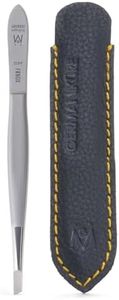 GERMANIKURE Slanted Tweezers in Leather Case - Made in Solingen Germany