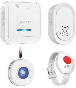 CallToU Wireless Caregiver Pager Call Button Medical Nurse Alert System Alarm and Panic Button at Home/Patients/Disabled,2 Emergency Buttons(1 SOS Watches+1 Button) + 2 Receivers